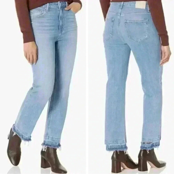 NWT PAIGE Denim Sarah Straight Leg Ankle Jeans Vintage Undone Riya Distressed - Picture 11 of 11